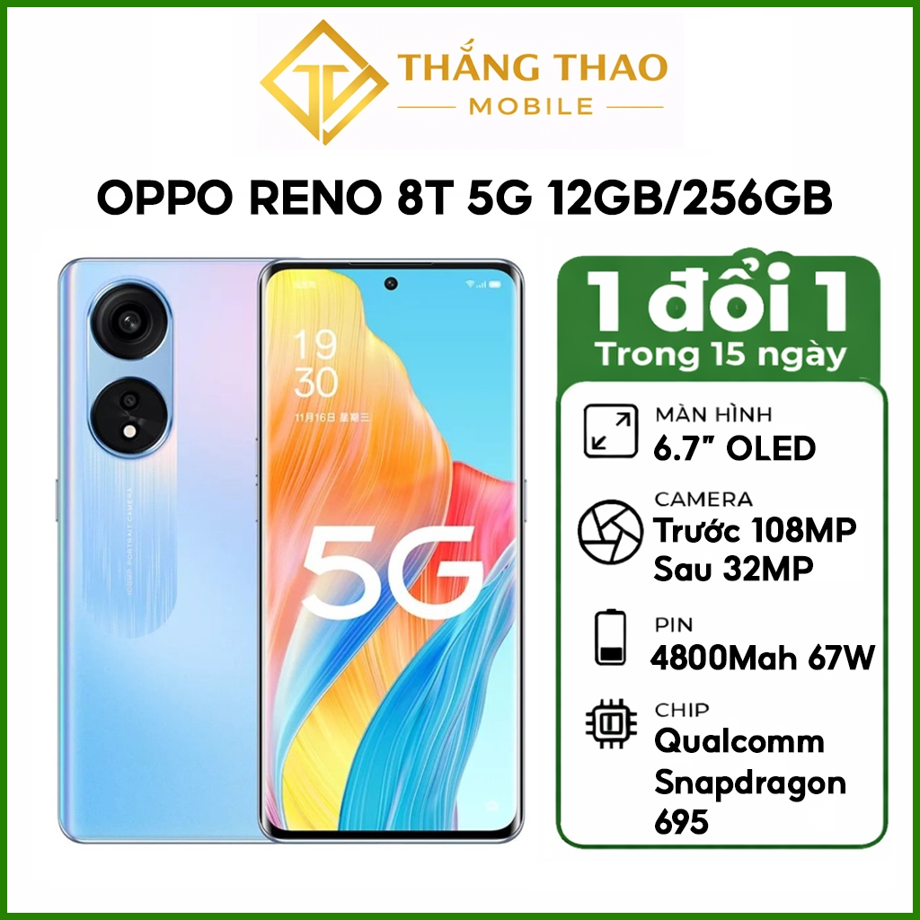 Điện thoại Oppo Reno 8T ( A1 PRO) 5G (12GB/256GB) Snapdragon 695 5G 8 nhân , Likenew Fullbox  - Hàng nhập khẩu | BigBuy360 - bigbuy360.vn