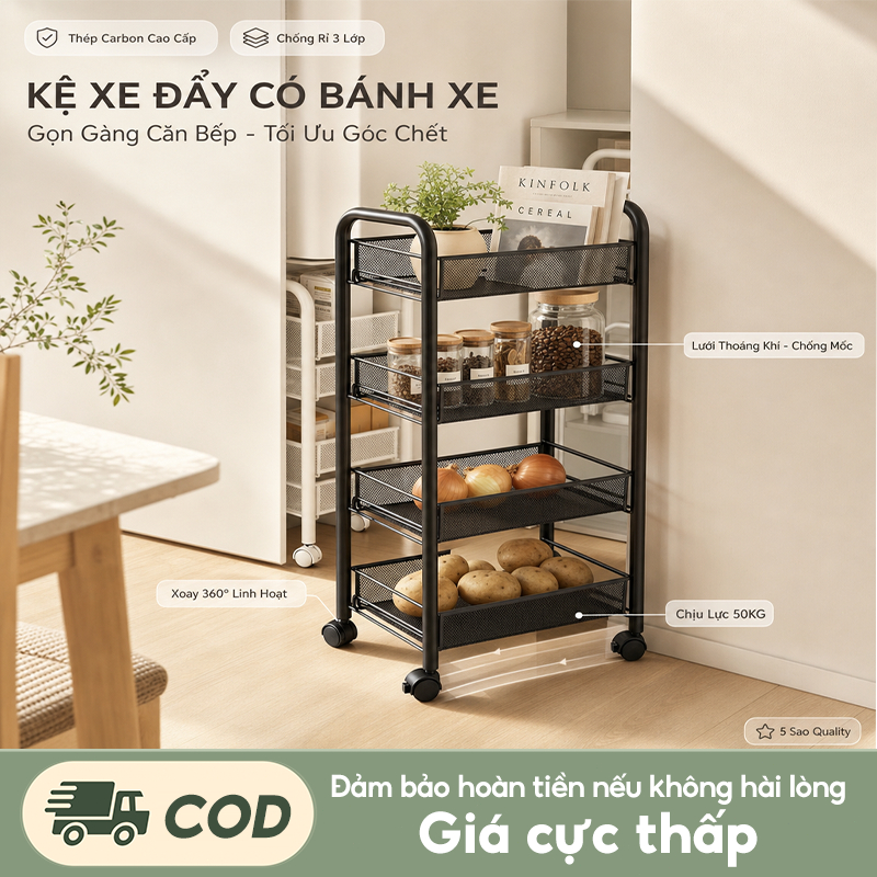 Xe đẩy Spa thép cacbon Xe đẩy có thể xoay 360 độ Xệ đựng đồ đa năng khả năng chịu tải mạnh mẽ