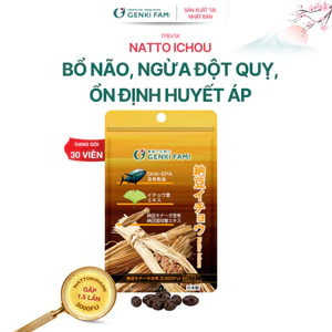 TPBVSK Viên Uống Phòng Ngừa Đột Quỵ, Bổ Não, Natto Ichou Genki Fami Nhật Bản Gói 30 Viên