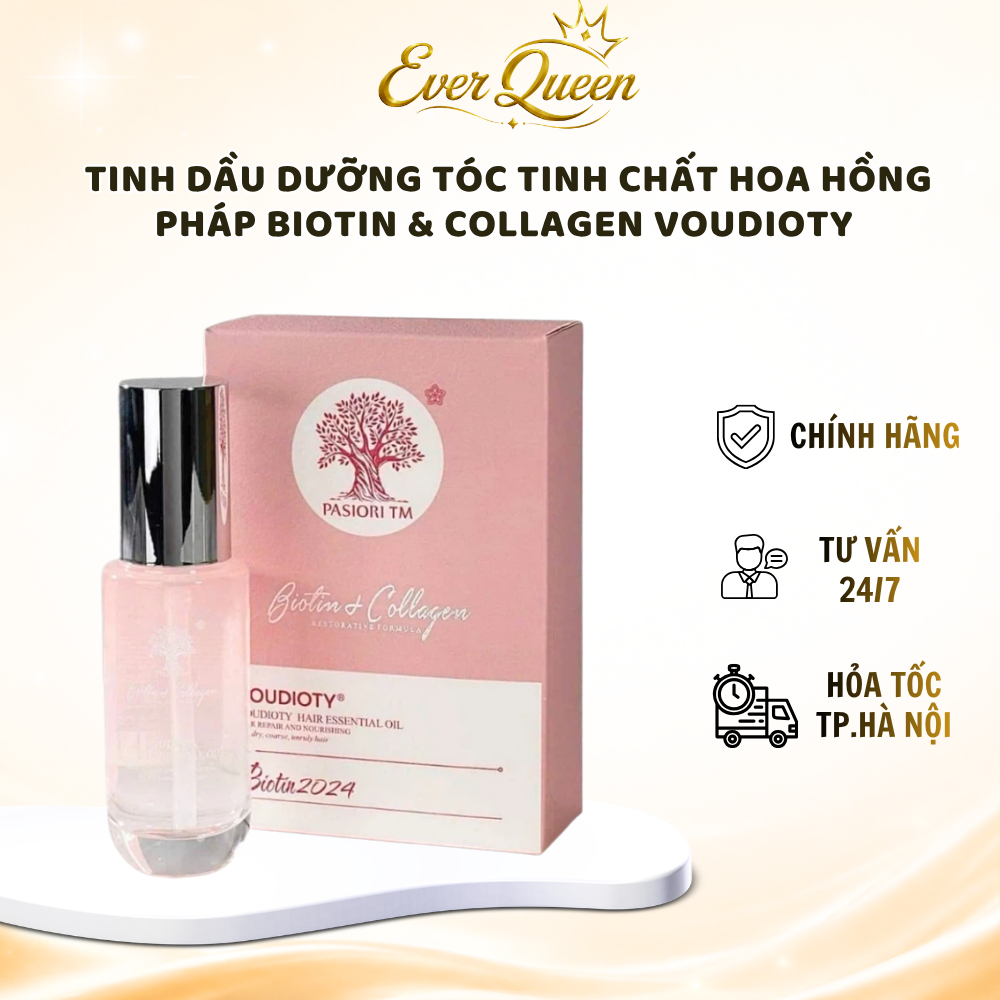 Tinh Dầu Dưỡng Tóc Tinh Chất Hoa Hồng Pháp Biotin & Collagen Voudioty - Ever Queen