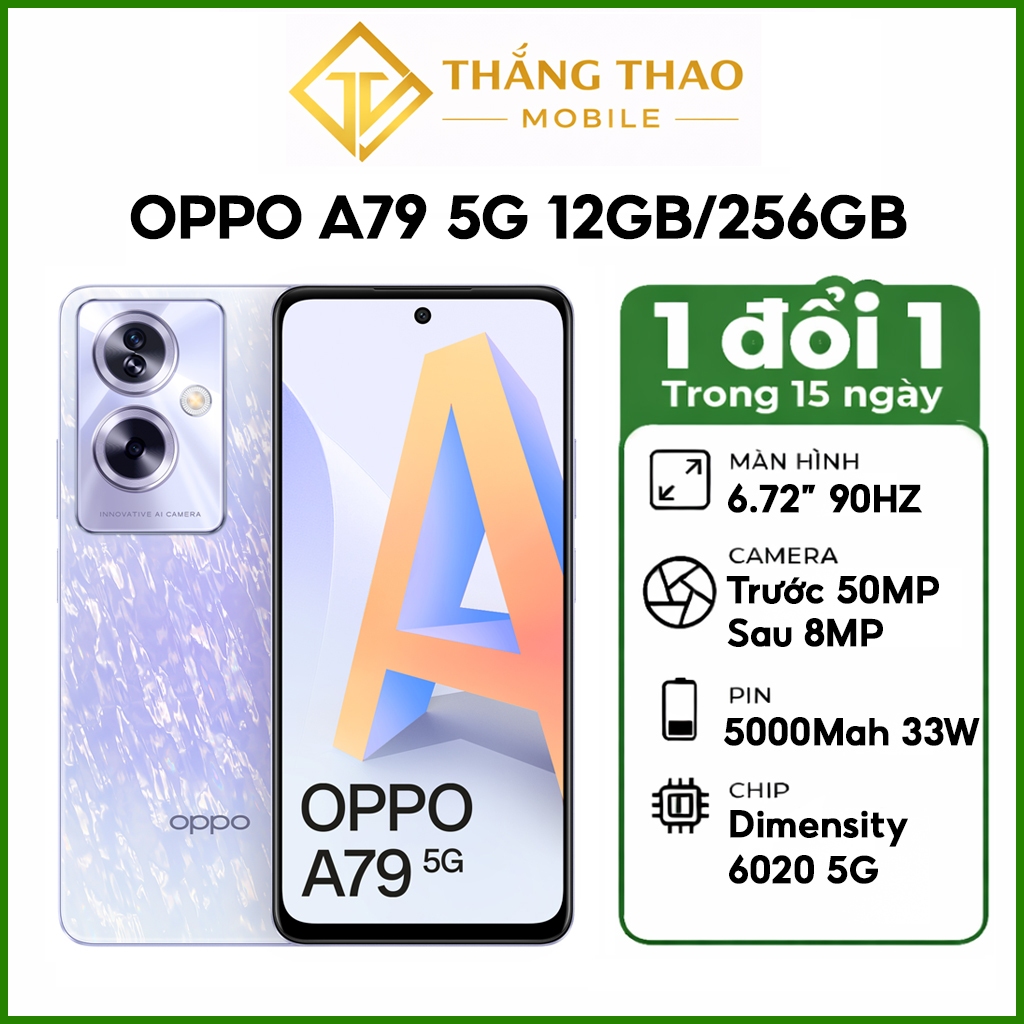 Điện thoại OPPO A79 (A2) 5G (12GB/256GB) Màn hình 6.7",sạc nhanh 33W ,Rom tiếng việt - Likenew Fullbox | BigBuy360 - bigbuy360.vn