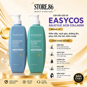 Cặp Dầu Gội Xả EASYCOS 800mlx2 | Sạch Da Đầu, Dưỡng Tóc Mềm Mượt Cho Tóc Dầu & Khô Xơ