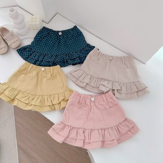 Chân váy trẻ em, Chân váy dáng A phối bèo cho bé gái 4 màu 9-26kg CV010 Tiểu Yến KID