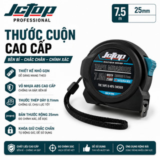 Thước Cuộn JCTOP 2 mặt 5m/7.5m – Chống Gãy Gập, Thiết Kế Chắc Chắn