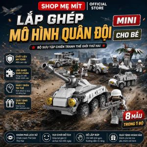Bộ Xếp Hình Chiến Trường Cổ Điển Lắp Ráp Xe Thiết Giáp Xe Tăng Công Sự Chiến Trường Cho Bé