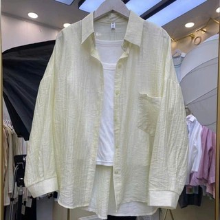 Áo Sơ Mi Chiffon Dáng Rộng Tay Dài Mặc Basic Dễ Phối Đồ Kiểu Nữ Nhiều Màu