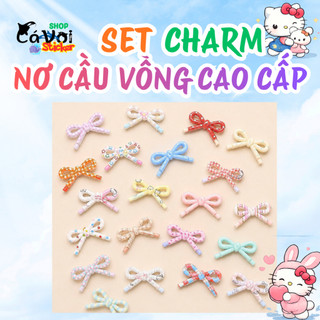 ⭐ [ĐỘC QUYỀN] Set Charm Nơ Cầu Vồng Kawaii Cao Cấp , Nơ Hello Kitty – Bộ Sưu Tập Nơ Công Chúa Ngọt Ngào Đủ Màu