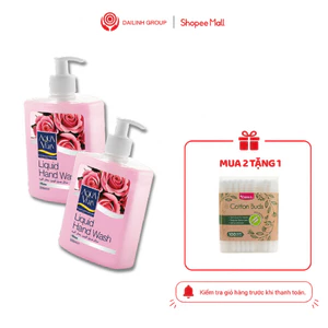 MUA 3 Nước rửa tay Diệt Khuẩn, Dịu Nhẹ Cho Da Auqavera dưỡng chất Lựu đỏ  500ml/ chai TẶNG TĂM BÔNG