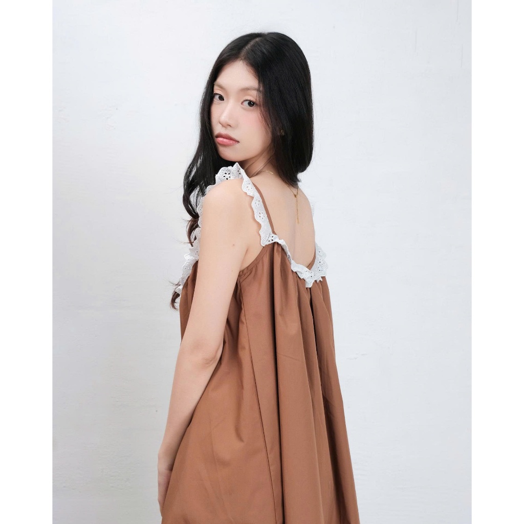 Đầm Nữ NISSTA Form Babydoll Xòe Phối Bèo Dễ Thương Mùa Hè SECODEE