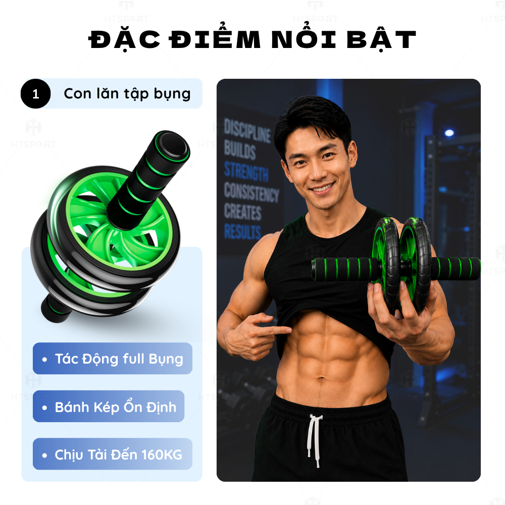 Con Lăn Tập Bụng 2 Bánh, Dụng Cụ Tập Cơ Bụng Đa Năng Lăn AB 2 Bánh Gym Thể Thao Tại Nhà CL01