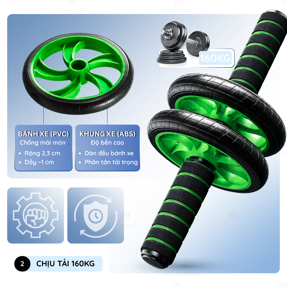 Con Lăn Tập Bụng 2 Bánh, Dụng Cụ Tập Cơ Bụng Đa Năng Lăn AB 2 Bánh Gym Thể Thao Tại Nhà CL01