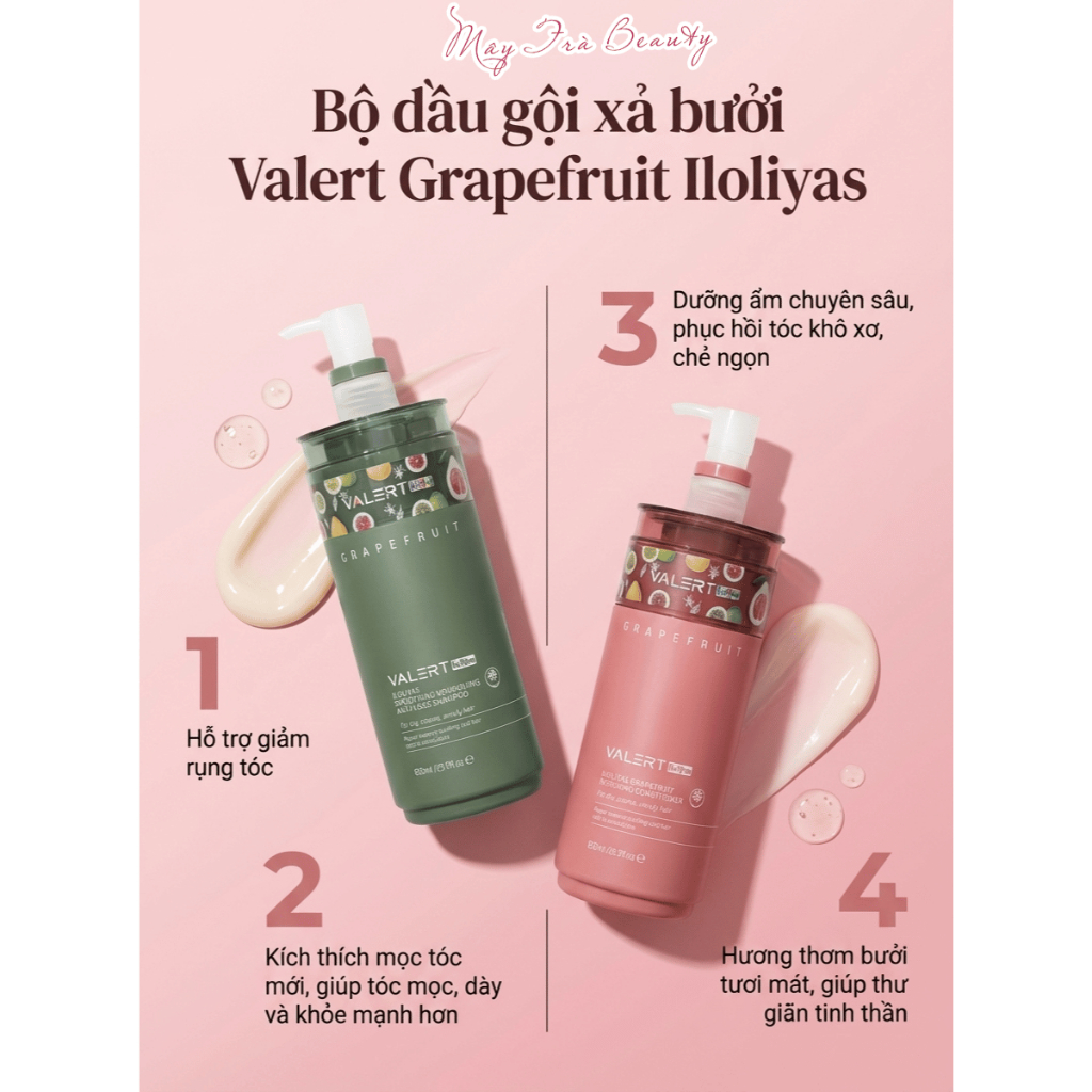 Dầu Gội, Xả Bưởi VALERT GRAPEFRUIT Phục Hồi, Giảm Rụng, Giúp Mọc Tóc 850ml