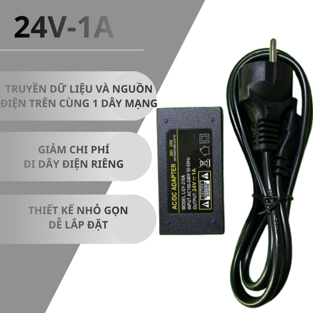 Nguồn PoE 24V 1A Injector PoE Cấp Nguồn Camera IP Wifi Ubiquiti Modem Switch Qua Cáp Mạng RJ45