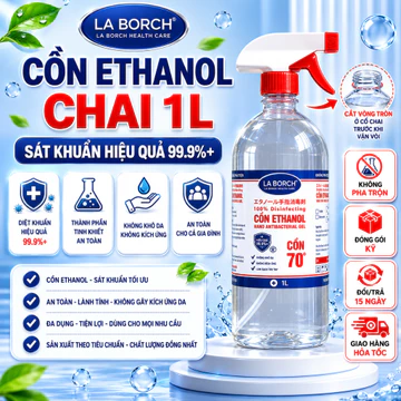 [CHAI 1L Có Vòi Xịt] Cồn Y Tế Xịt Khuẩn Ethanol LaBorch Chai 1L 70 90 96 Độ