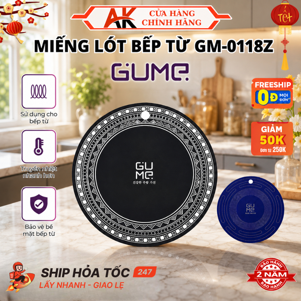 Miếng Lót Bếp Từ GM-018Z GUME Dẫn Nhiệt, Chịu Nhiệt Tốt, Dễ Dàng Vệ Sinh, An Toàn Khi Sử Dụng