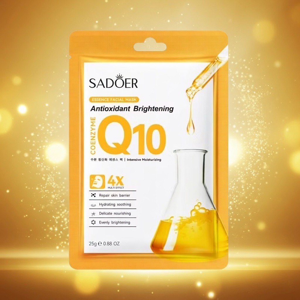 Combo 90 Miếng Mặt Nạ Giấy SADOER Coenzyme Q10 Antioxidant Brightening Dưỡng Trắng Da, Chống Lão Hóa, Cấp Ẩm Sâu 25g
