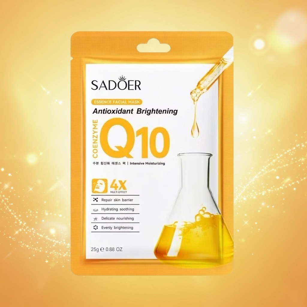 Combo 90 Miếng Mặt Nạ Giấy SADOER Coenzyme Q10 Antioxidant Brightening Dưỡng Trắng Da, Chống Lão Hóa, Cấp Ẩm Sâu 25g