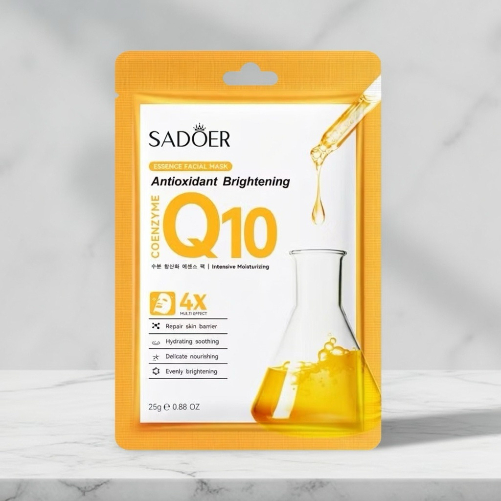 Combo 90 Miếng Mặt Nạ Giấy SADOER Coenzyme Q10 Antioxidant Brightening Dưỡng Trắng Da, Chống Lão Hóa, Cấp Ẩm Sâu 25g