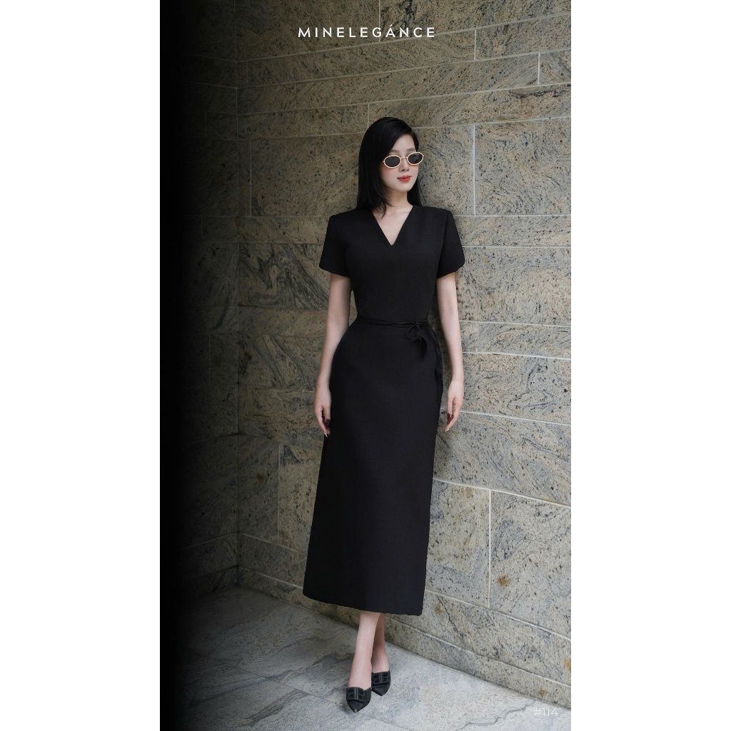 MINELEGÁNCE | VÁY ĐAI HOA TULIP DÁNG DÀI, SANG TRỌNG, THANH LỊCH - MIN114