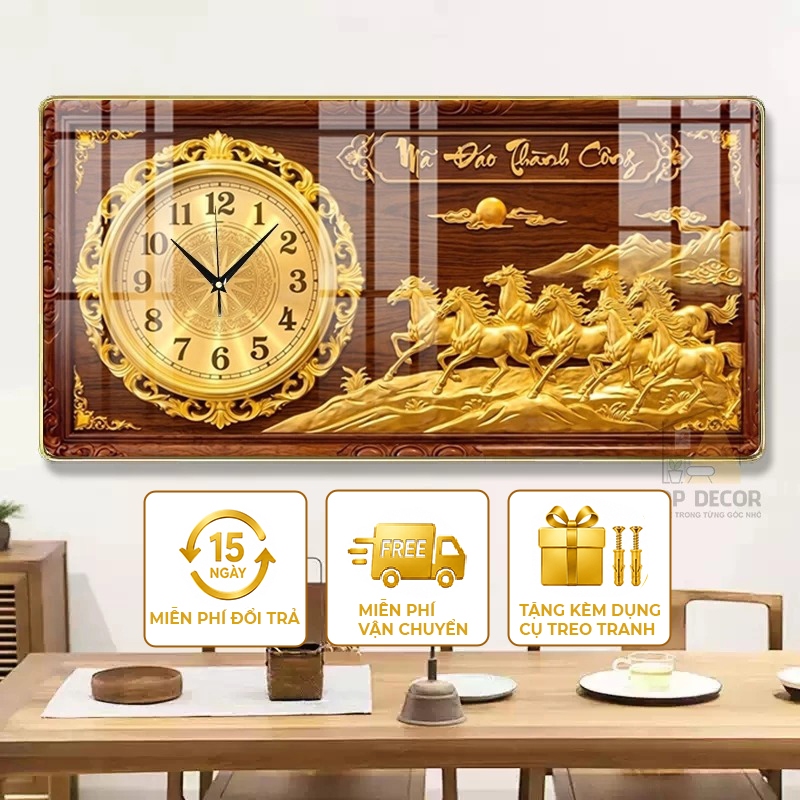 [ 30 Mẫu ] Đồng Hồ Tráng Gương Treo Tường Vân Gỗ Kim Trôi Cao Cấp | Nhiều Kích Thước | Tặng Kèm Pin Và Đinh Treo
