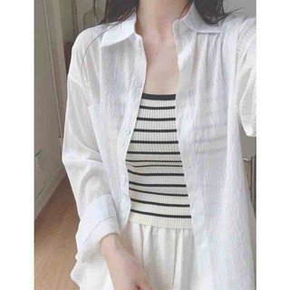 Áo Sơ Mi Chiffon Nữ Oversize Mặc Ngoài Cực Xinh Cho Mùa Hè Năng Động Hot Hit