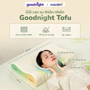 Gối cao su thiên nhiên, Gối công thái học Goodnight Tofu - Gối ngủ cao su, gối nằm