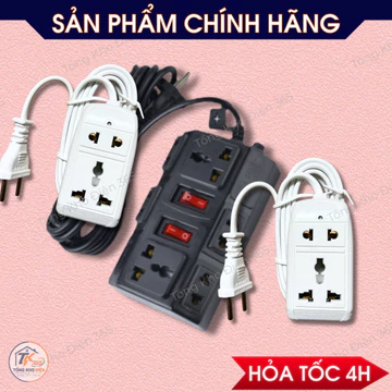 Ổ Cắm Điện Vinakip Đa Năng Kéo Dài Dây 2m 3m Chính Hãng 250V 10A 2500W Ổ Cắm Du Lịch Nhỏ Gọn