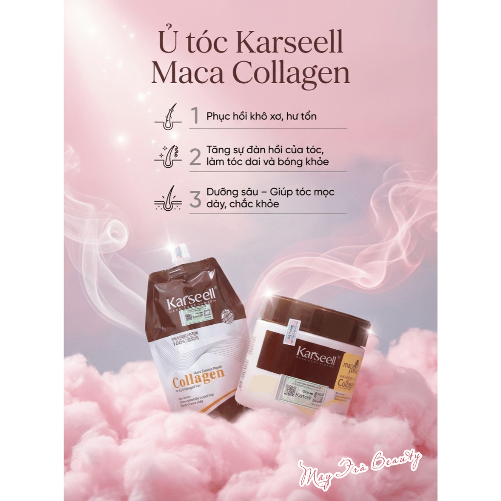 Kem Hấp Tóc, Ủ Tóc Collagen Karseell Phục Hồi Chuyên Sâu, Giúp Tóc Siêu Mềm Mượt 500ml