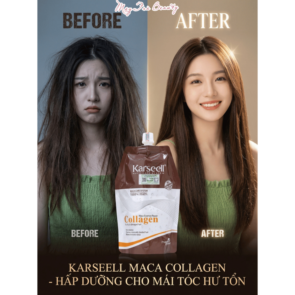 Kem Hấp Tóc, Ủ Tóc Collagen Karseell Phục Hồi Chuyên Sâu, Giúp Tóc Siêu Mềm Mượt 500ml