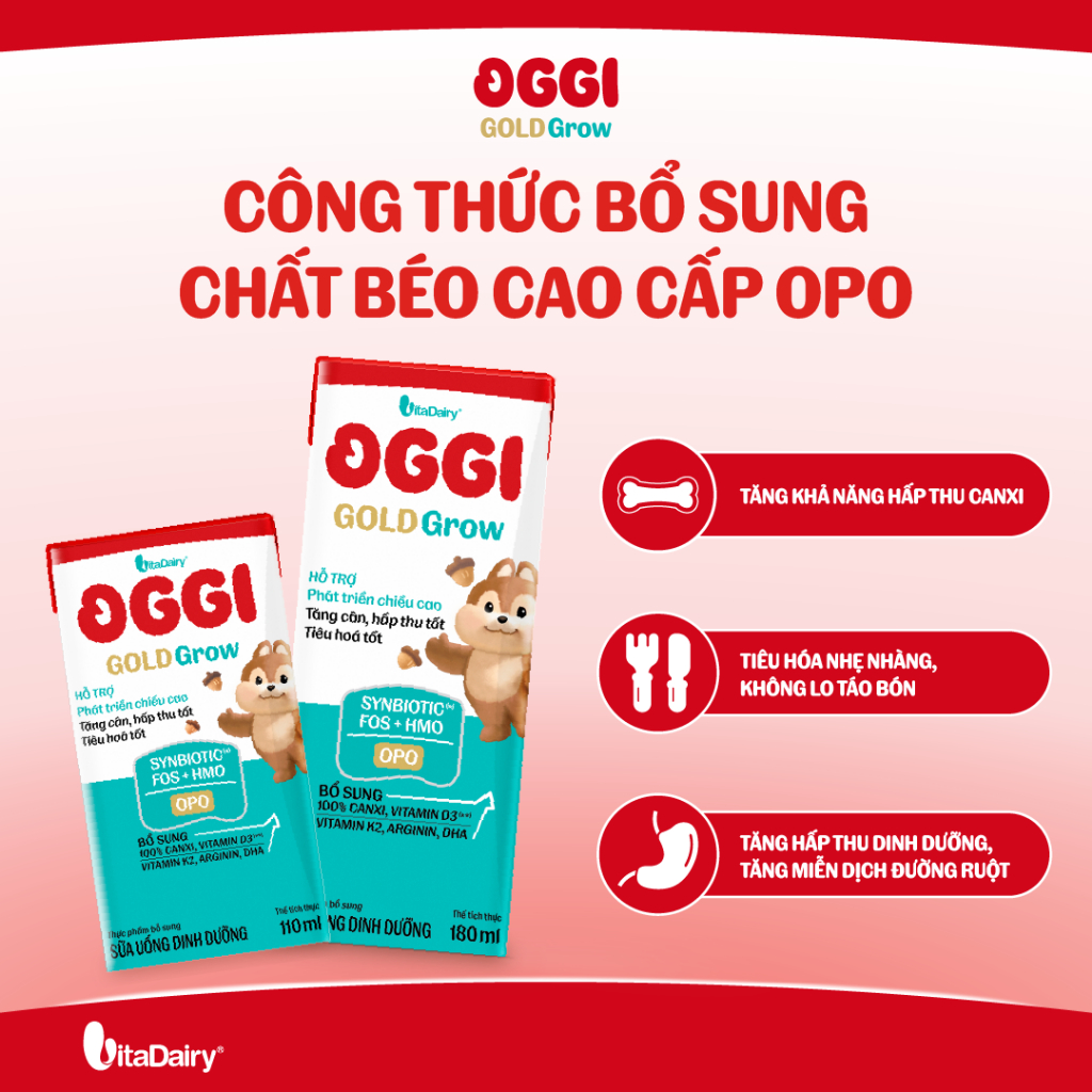 [COMBO 4 THÙNG 24 HỘP] Sữa uống dinh dưỡng Oggi Gold Smartie/Oggi Gold Grow phát triển trí não,chiều cao 110ml/180ml