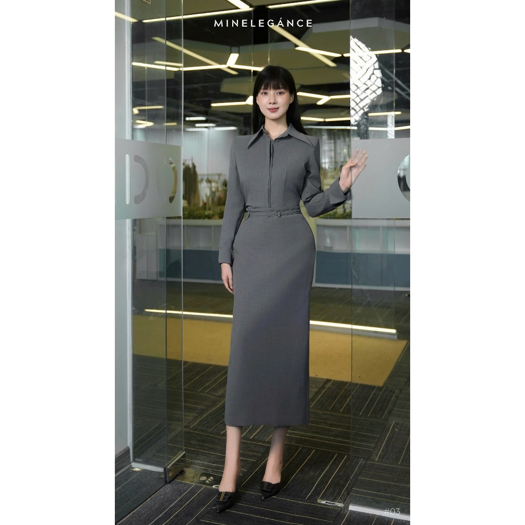 MINELEGÁNCE | SET ÁO SƠ MI & CHÂN VÁY BÚT CHÌ THANH LỊCH, SANG TRỌNG - MIN03