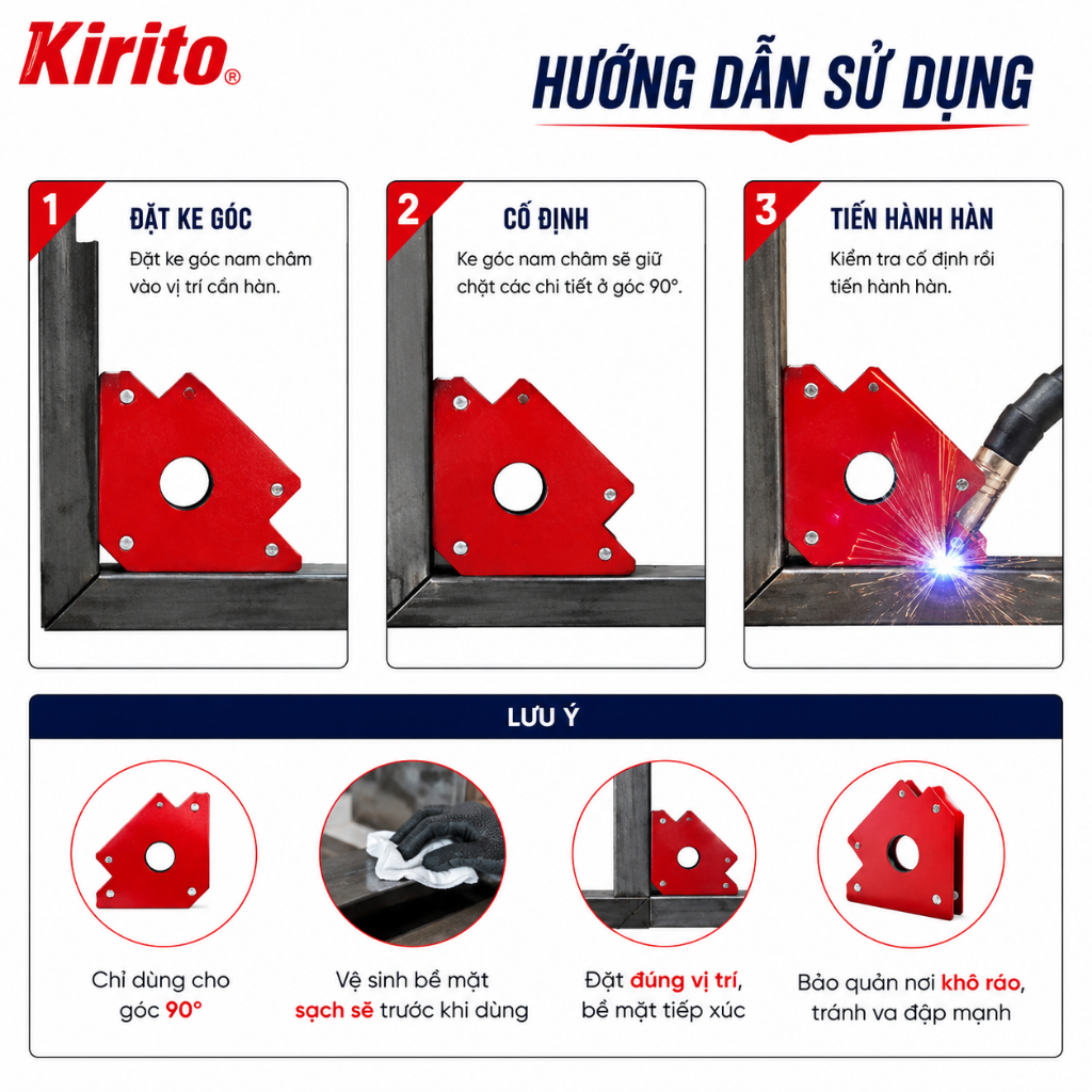 Bộ 4 Ke Góc Nam Châm Hàn GOFURTHER 12kg 22kg 33kg - Ke Hít Nam Châm Góc Vuông