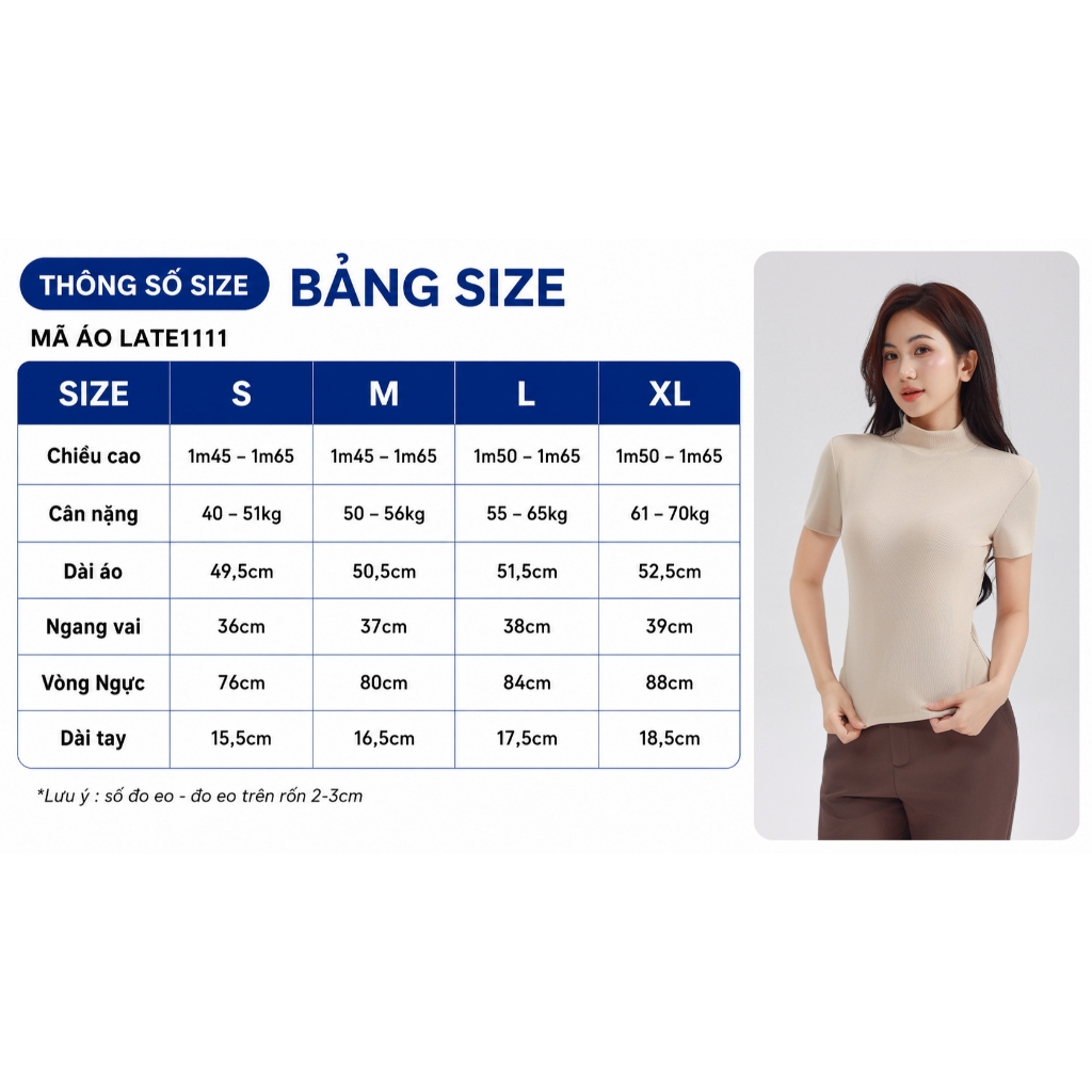 Áo Thun Cố Lọ Nữ GUMAC Dáng Ôm Slimfit Tay Ngắn Chất Thun Gân Co Giãn Dễ Phối Đồ LATE1111