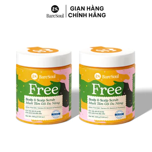 COMBO 2 Muối tắm FREE tẩy da chết da đầu, tóc bản mới 330gx2