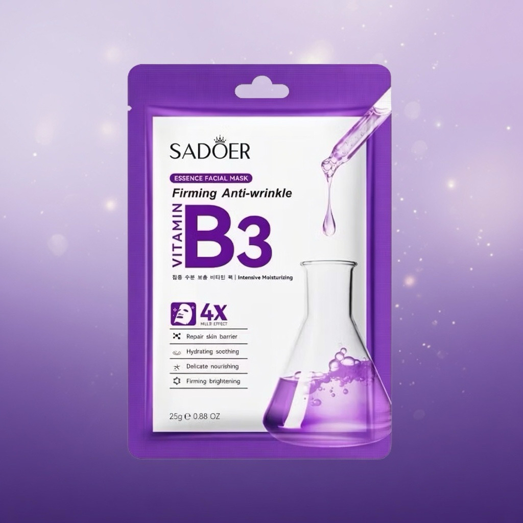 Combo 90 Miếng Mặt Nạ Sadoer Vitamin B3 Cấp Ẩm Chuyên Sâu, 25g