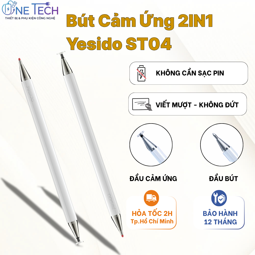Bút Cảm Ứng Yesido ST04 Không Cần Sạc Dùng Cho Điện Thoại,Máy Tính Bảng, Màn Hình Cảm Ứng Viết Vẽ Học Tập