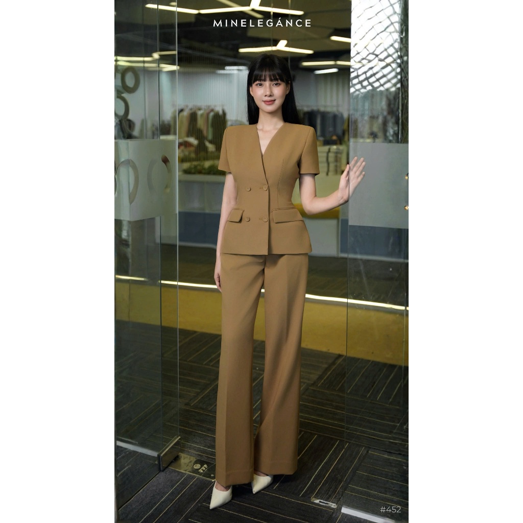 MINELEGÁNCE | SET VEST KÈM QUẦN ỐNG ĐỨNG THANH LỊCH, SANG TRỌNG - MIN452