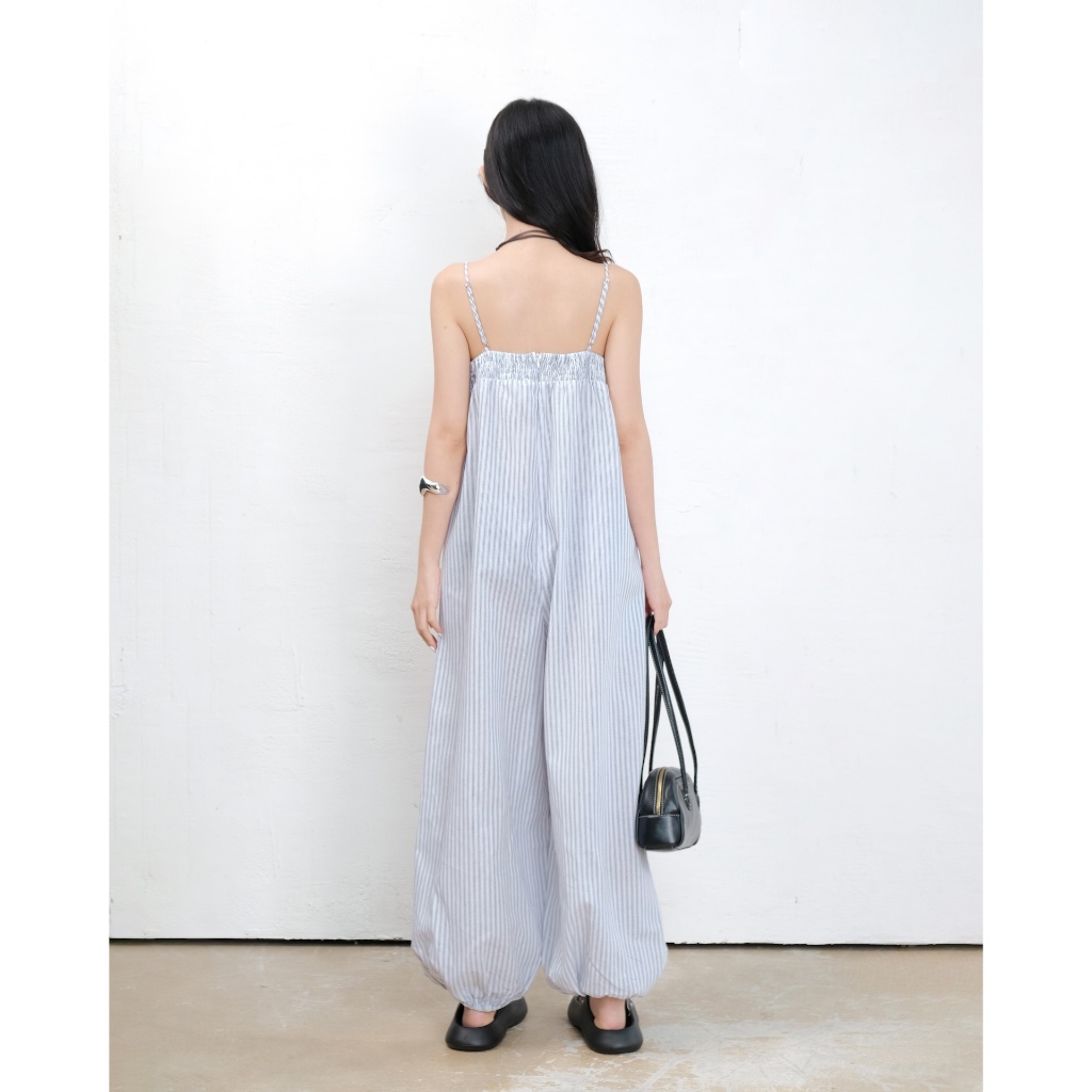 Jumpsuit Nữ BRESKI Hai Dây Họa Tiết Kẻ Sọc Freesize Năng Động Mùa Hè  SECODEE