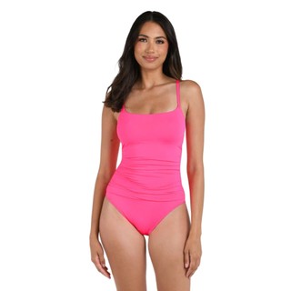 (Size 12) Bộ bơi 1 mảnh nữ, bikini liền thân kín đáo màu hồng nổi bật, sẵn đệm ngực hàng VNXK