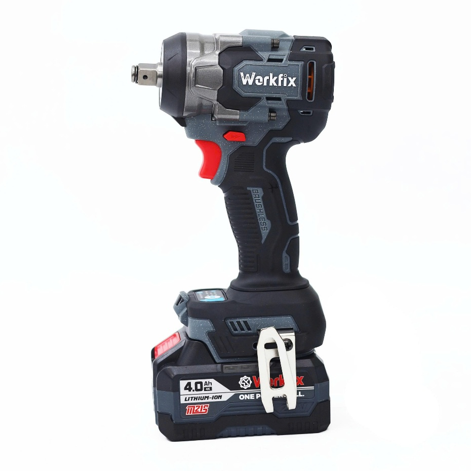 Máy siết bulong WORKFIX WF-IW470BL, Lực siết 470Nm - Chân pin phổ thông - Kèm bộ phụ kiện đa năng