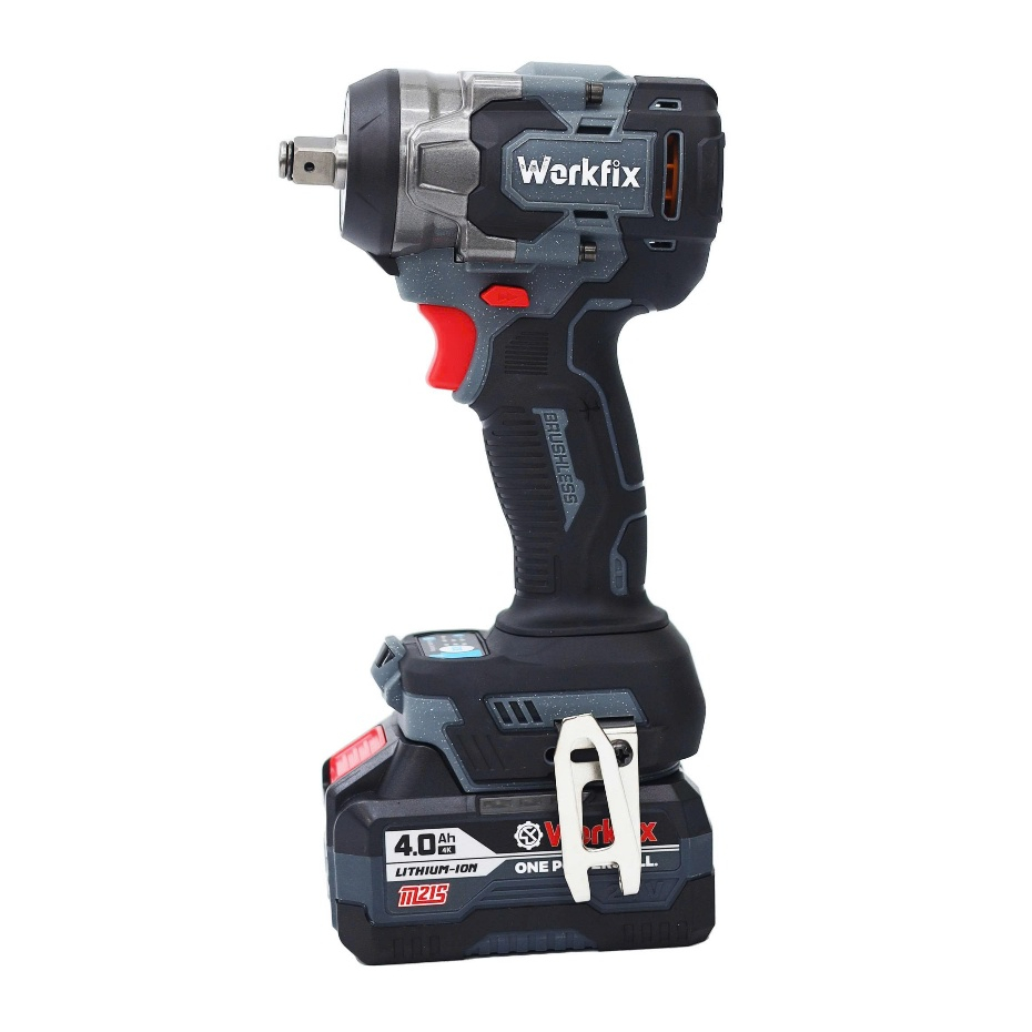 Máy siết bulong WORKFIX WF-IW470BL đầu 2 trong 1, Lực siết 470Nm - Tặng bộ phụ kiện