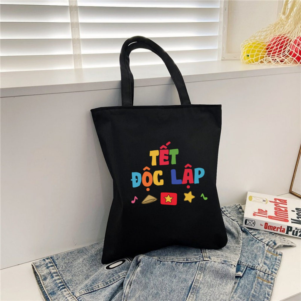 Túi tote có khóa kéo tôi yêu Tổ Quốc Việt Nam túi vải canvas Việt Nam thời trang đeo vai đi chơi tota0321