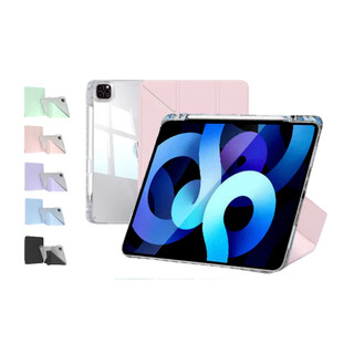 Bao da i Pad Origami khe bút cố định gấp xếp xoay 360 cho Pro11, Mini 6, Air 4,10.2 - Mặt lưng viền trong suốt by MèoBer