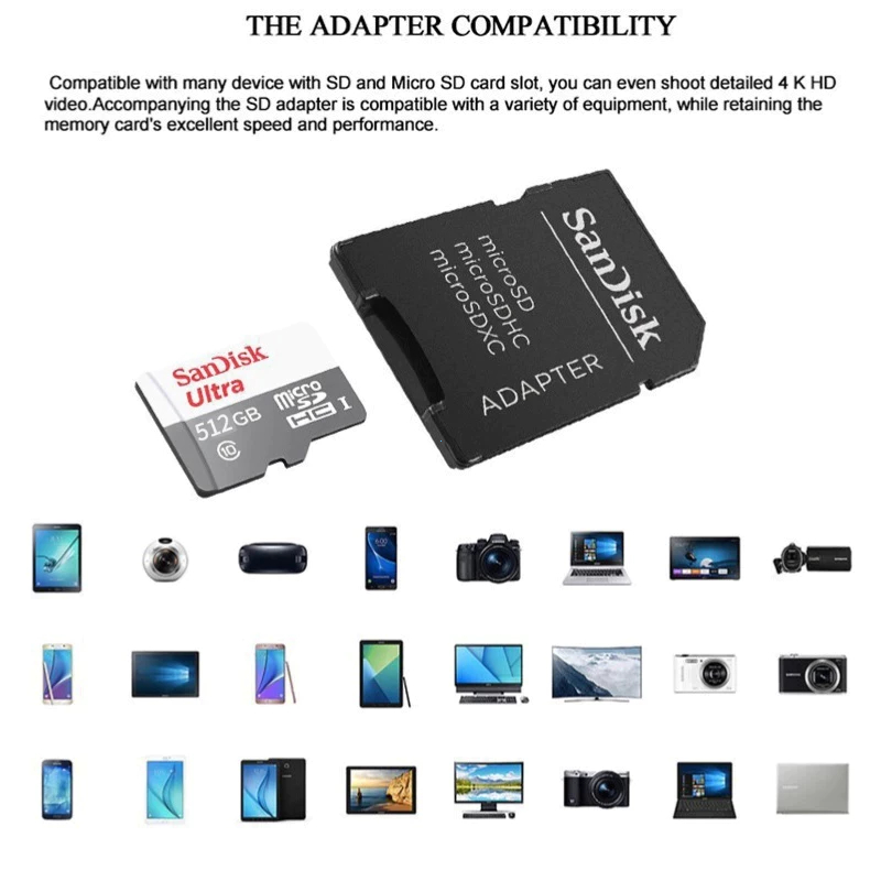 SanDisk Thẻ nhớ MicroSD Ultra UHS-I 128GB/256GB/512GB/1TB Bảo hành 5 năm