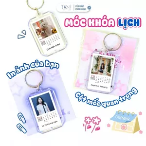 Móc Khóa In Ảnh Kèm Lịch, In Ngày Đặc Biệt, Anniversary, Sinh Nhật, Keychain Treo Chìa Khoá