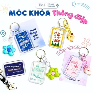 Móc Khóa Thông Điệp Kèm Charm Dễ Thương, Thông Điệp Ý Nghĩa Tặng Bạn Bè, Người Yêu