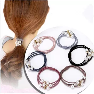 COMBO 5 Dây Buộc Tóc_ Cột Tóc Hạt Ngọc Trai Giả Xinh Xắn
