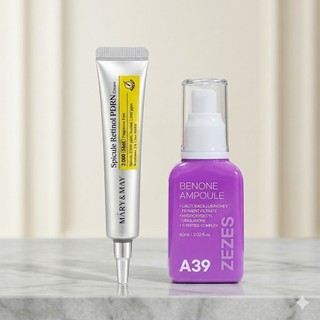 Combo Trẻ Hóa Da Chuyên Sâu Retinol Mary&May & Serum A39 Zeezes CB0368 - Tái Tạo, Phục Hồi, Làm Sáng Da