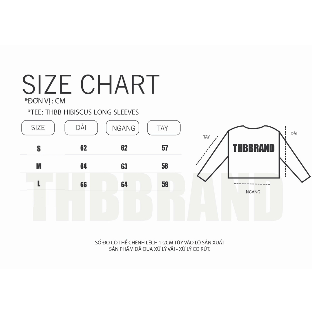 Áo thun tay dài “THBB HIBISCUS LONG SLEEVES” - [cotton xước, đã xử lý co rút] / THBBRAND | BigBuy360 - bigbuy360.vn