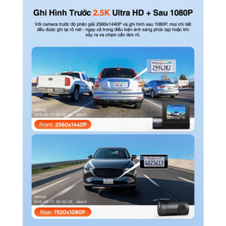 Camera hành trình 70mai A410, ghi hình 2 kênh trước sau, Có GPS, kênh trước 2,5K sắc nét